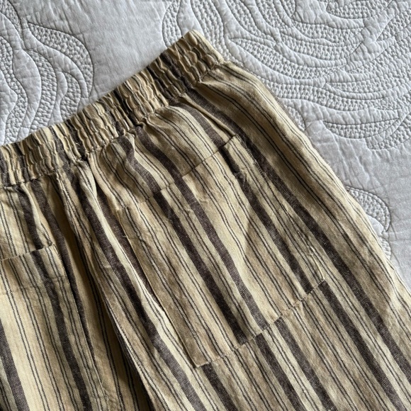 MATE - Organic Linen Tailored Pant - Straw Stripe - Picture 12 of 14